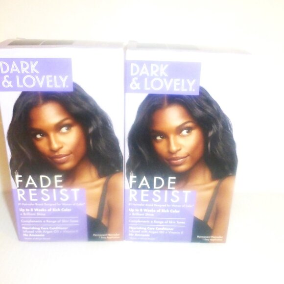 2x Dark & Lovely FADE RESIST Hair Color Black Hair Color Woman's Hair Dye - Picture 1 of 5